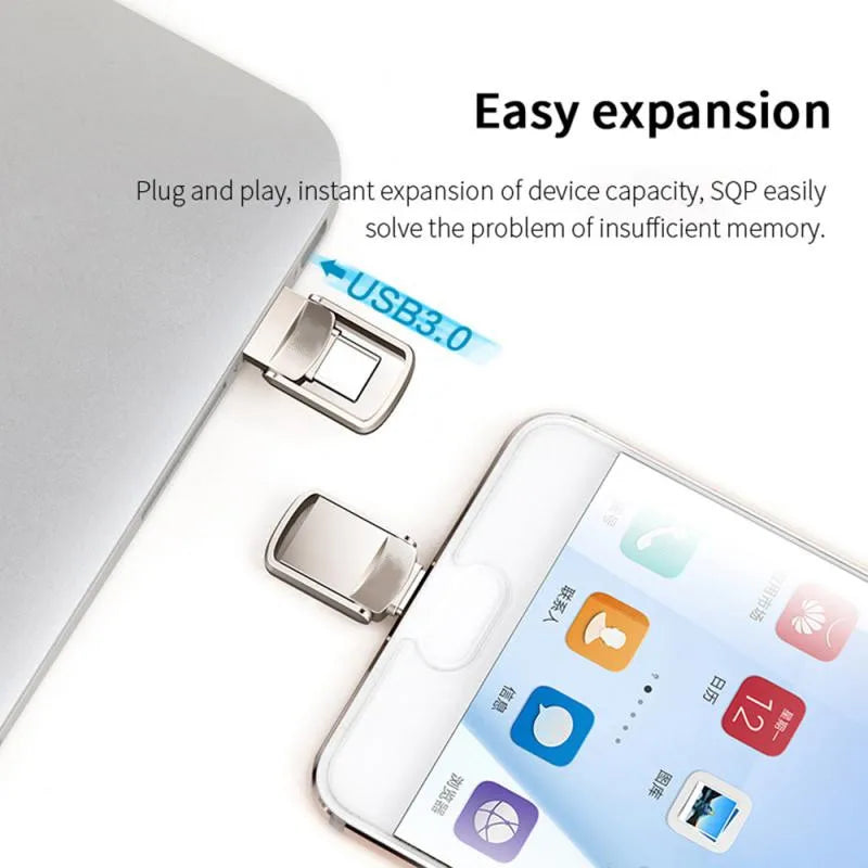 MEMORIA DE 2TB (FISICO Y VIRTUAL) TIPO C Y USB PARA MOVIL Y PC CON CLAVE