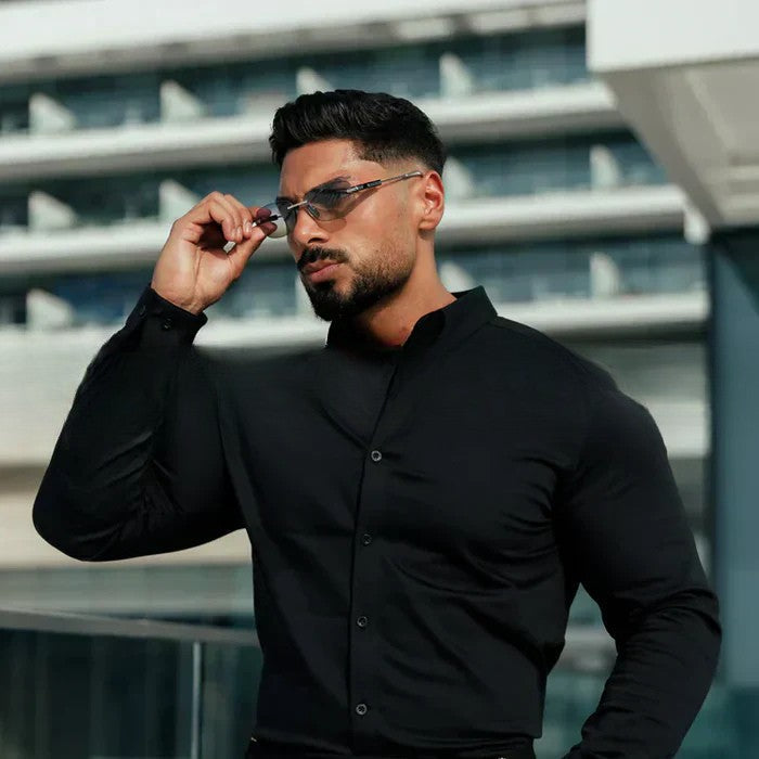 2x1 Camisa Social Mónaco - Tela Antiamasado Dry Blank [83% Algodón Egipcio y 17% Elastano]